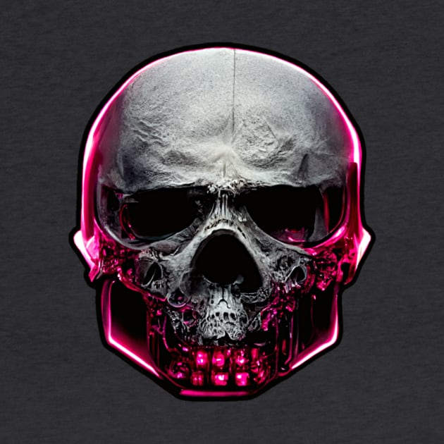 Cyber Neon Skull by Edongski303 Teepublic Merch